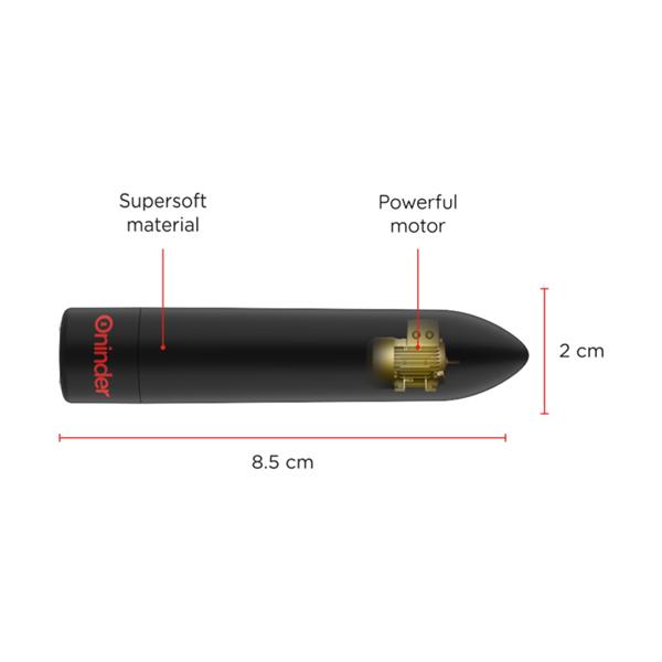 BERLIN BULLET VIBRATOR ČRN 9 NAČINOV 8.5 X 2 CM - BREZPLAČNA APLIKACIJA