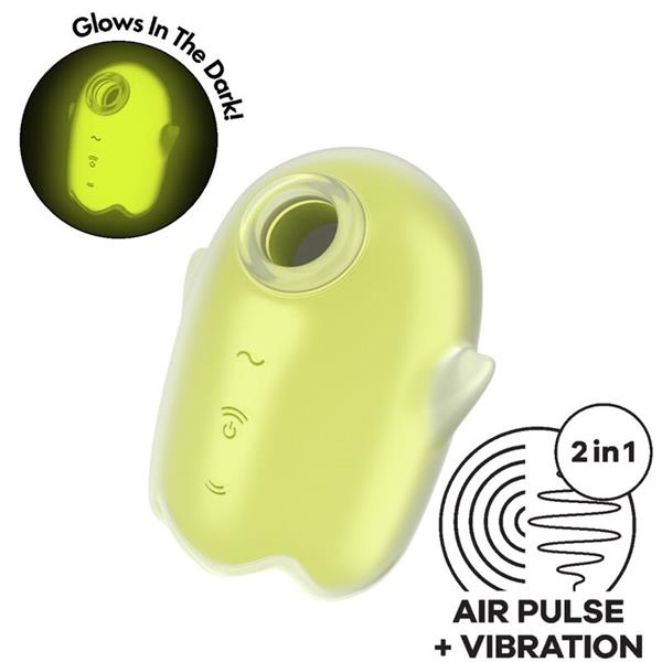 GLOWING GHOST AIR PULSE & VIBRATOR YELLOW