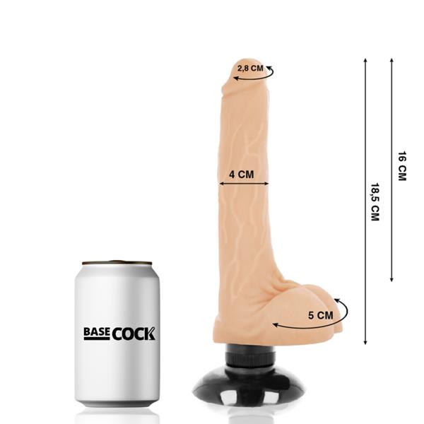 REALISTIC VIBRATOR 2-1 FLESH 18.5 CM -O- 4 CM