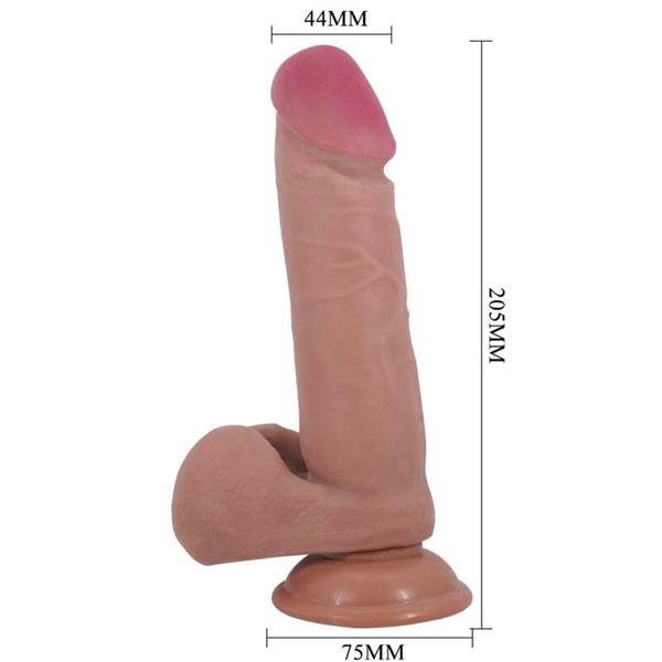 SLIDING SKIN SERIES REALISTIC DILDO WITH SLIDING SKIN SUCTION CUP FLESH 20.5 CM