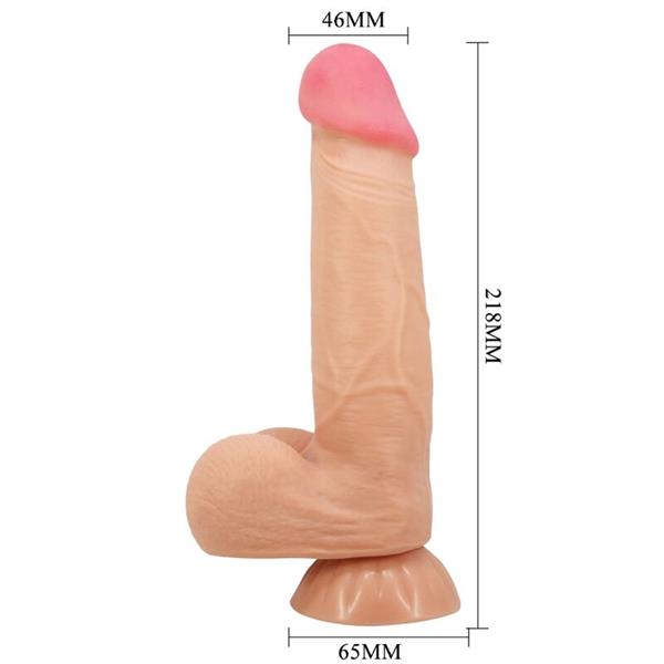 SLIDING SKIN SERIES REALISTIC DILDO WITH SLIDING SKIN SUCTION CUP REMOTE CONTROL FLESH 21.8 CM
