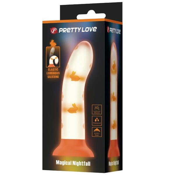 MAGICAL NIGHTFALL DILDO WITHOUT VIBRATION LUMINOUS ORANGE