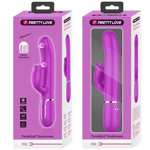 RABBIT VIBRATOR WITH LICKING FUCHSIA