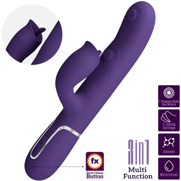 RABBIT VIBRATOR WITH LICKING PURPLE