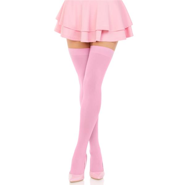 NYLON THIGH HIGHS PINK