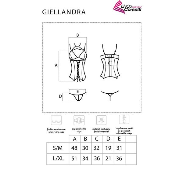 GIELLANDRA KOLEKCIJA ZA ČULA KORSET + GAĆICE CRNA