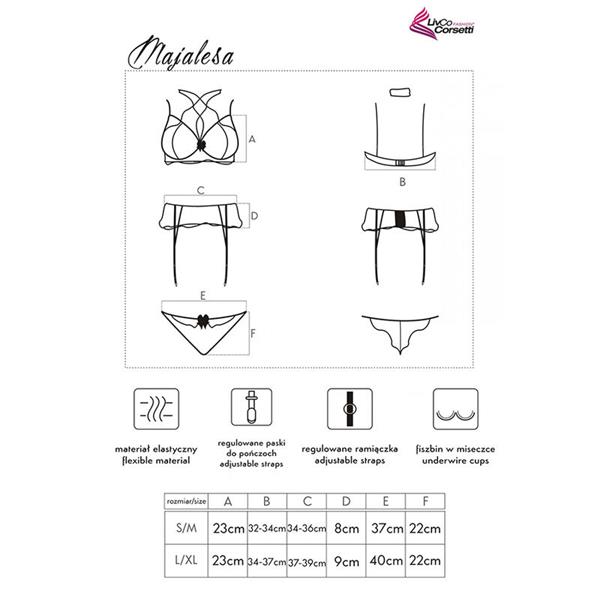 MAJALESA LC 90526 BRA + GARTER BELT + PANTY BLACK