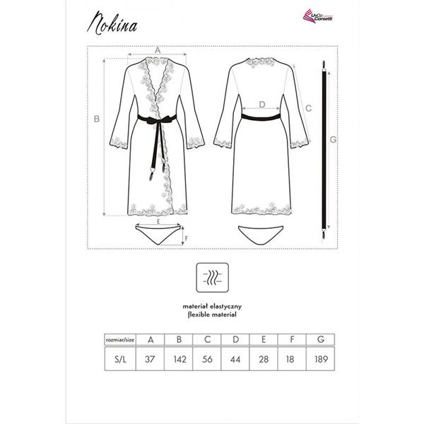 NOKINA LC XG055 DRESSIN G GOWN + PANTY BLACK ONE SIZE