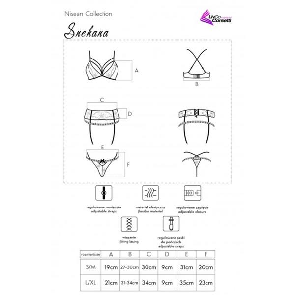 SNEHANA LC 90443 MODRČEK + PAS + HLAČKE ČRNA