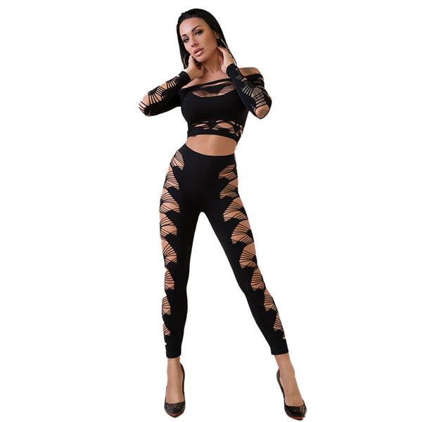 CR 4436 TOP & LEGGINS BLACK S/L