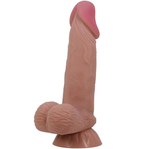 SLIDING SKIN SERIES REALISTIC DILDO WITH SLIDING BROWN SKIN SUCTION CUP 19.4 CM