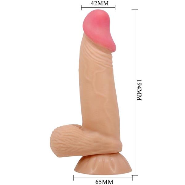 SLIDING SKIN SERIES REALISTIC DILDO WITH SLIDING SKIN SUCTION CUP 19.4 CM