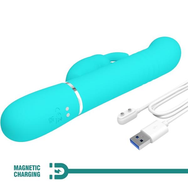 COALE RABBIT VIBRATOR PEARLS AQUA GREEN