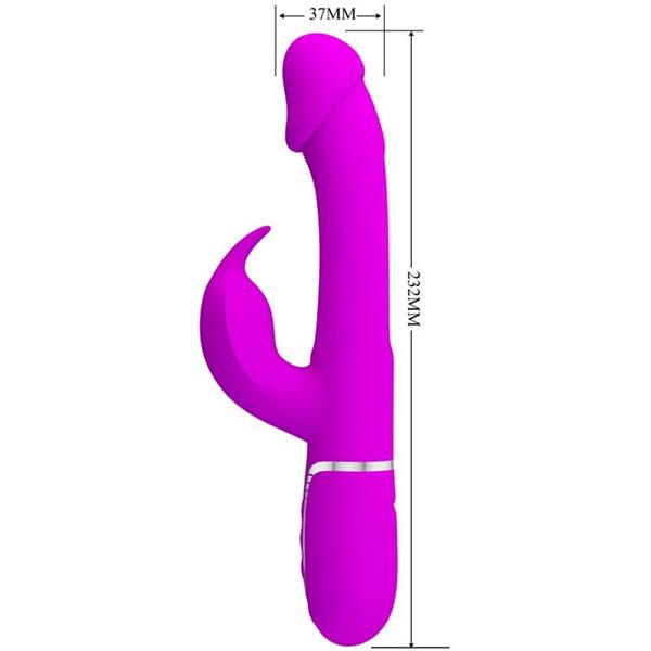 KAMPAS RABBIT 3 IN 1 MULTIFUNCTION VIBRATOR WITH TONGUE FUCHSIA