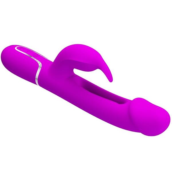 KAMPAS RABBIT 3 IN 1 MULTIFUNCTION VIBRATOR WITH TONGUE FUCHSIA