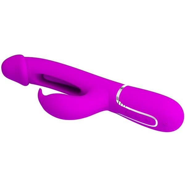 KAMPAS RABBIT 3 IN 1 MULTIFUNCTION VIBRATOR WITH TONGUE FUCHSIA