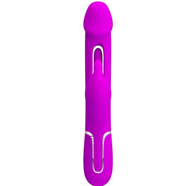 KAMPAS RABBIT 3 IN 1 MULTIFUNCTION VIBRATOR WITH TONGUE FUCHSIA