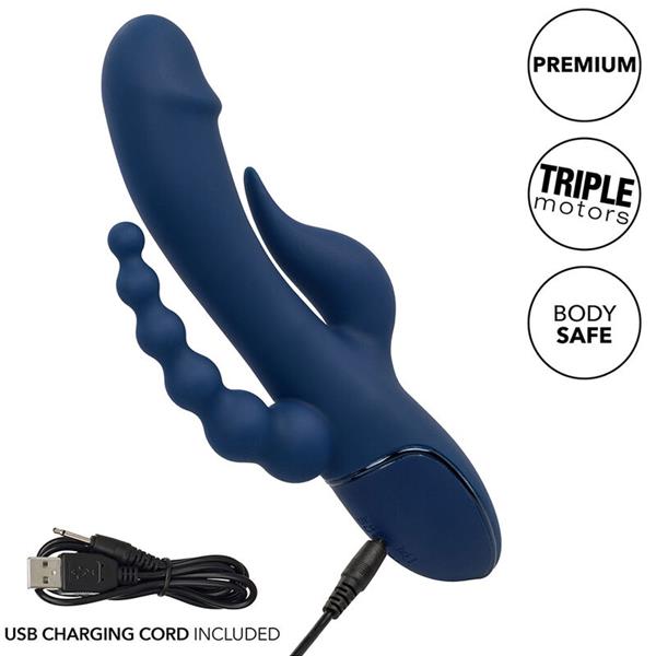 VIBRATOR TRIPLE ORGASM MODRA