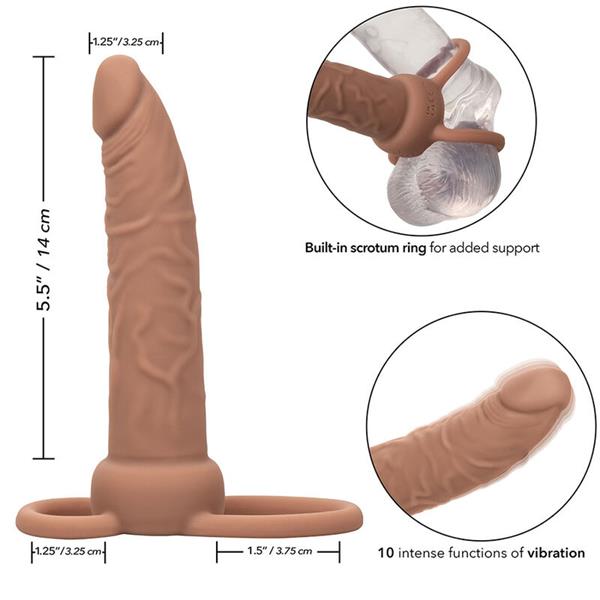 PERFORMANCE MAXX RECHARGABLE DUAL PENETRATOR BROWN SKIN