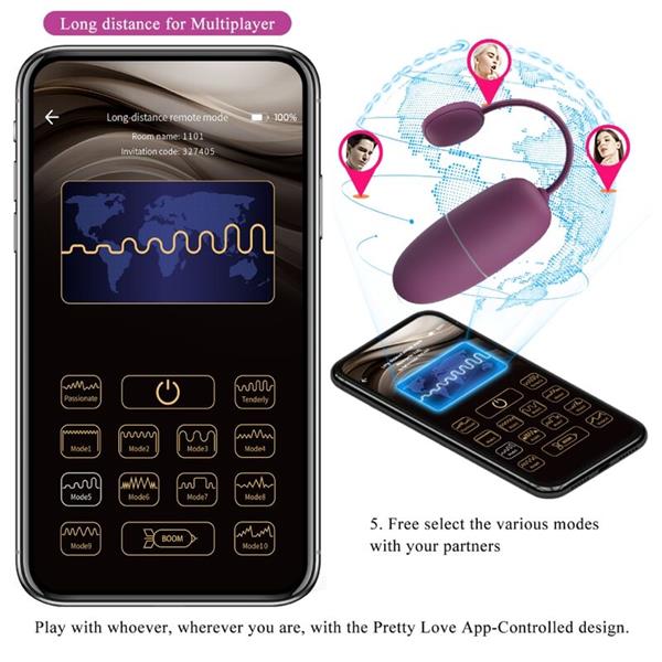 NYMPH VIBRATING EGG APP CONTROLLED LILA