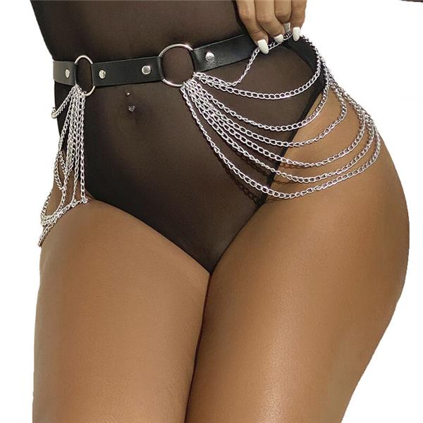 LEATHER CHAINBELT BLACK ONE SIZE