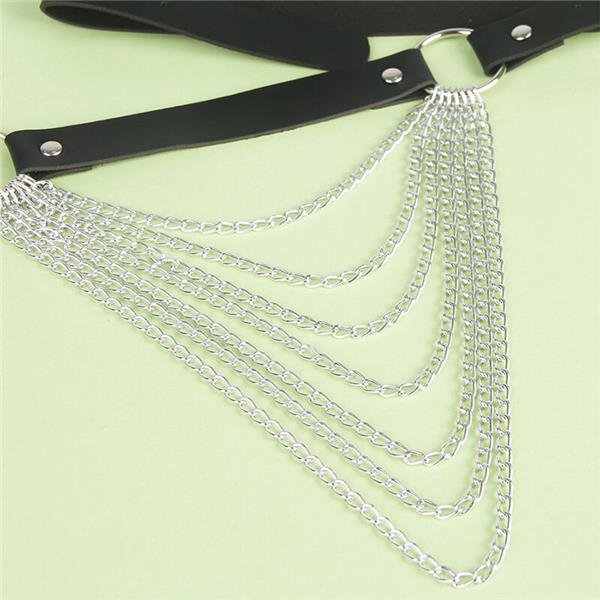 LEATHER CHAINBELT BLACK ONE SIZE