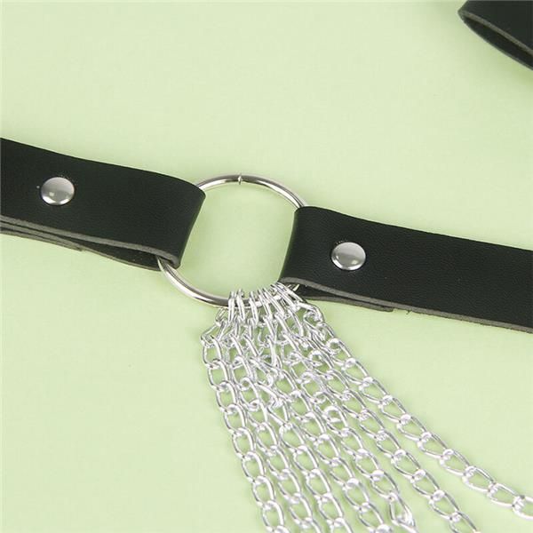 LEATHER CHAINBELT BLACK ONE SIZE