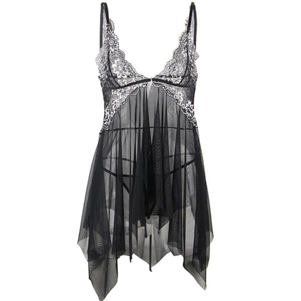 BABYDOLL FABRIC TULLE CHEST LACE S/M