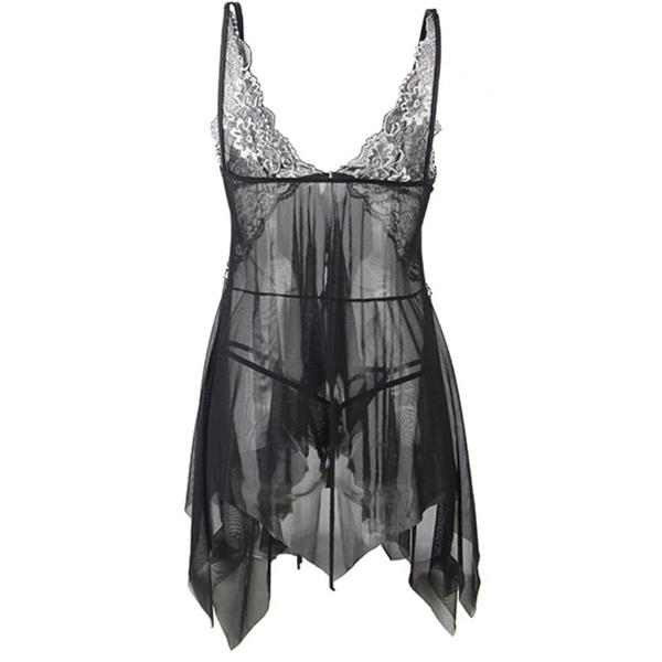 BABYDOLL FABRIC TULLE CHEST LACE S/M