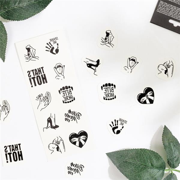 SET 10 TEMPORARY TATTOOS KINKY COLLECTION