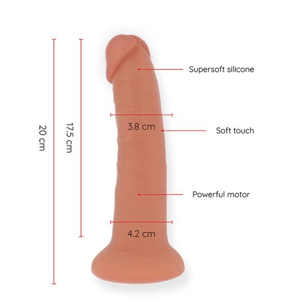SREDNJI BOGOTÁ VIBRATOR DILDO 9 HITROSTI NARAVNO 20 CM -O- 4.2 CM - BREZPLAČNA APLIKACIJA