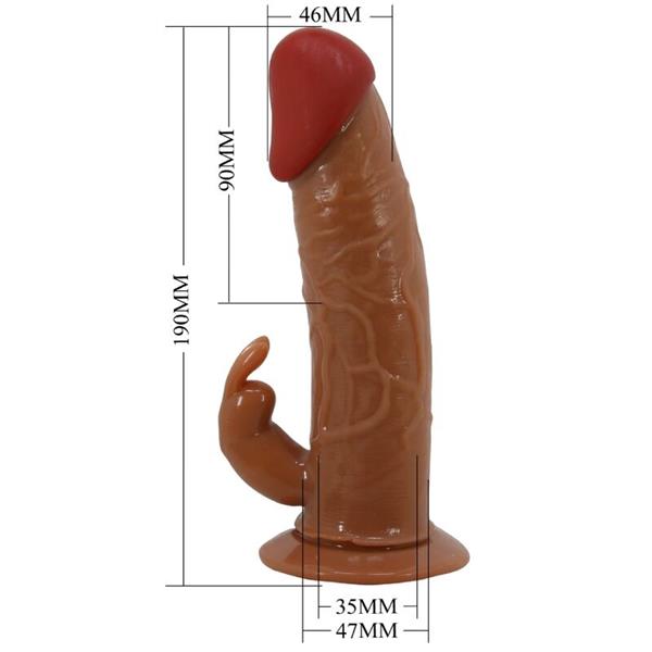 MARION HARNESS UNIVERSAL BRIEFS WITH VIBRATION DILDO 19 CM BROWN