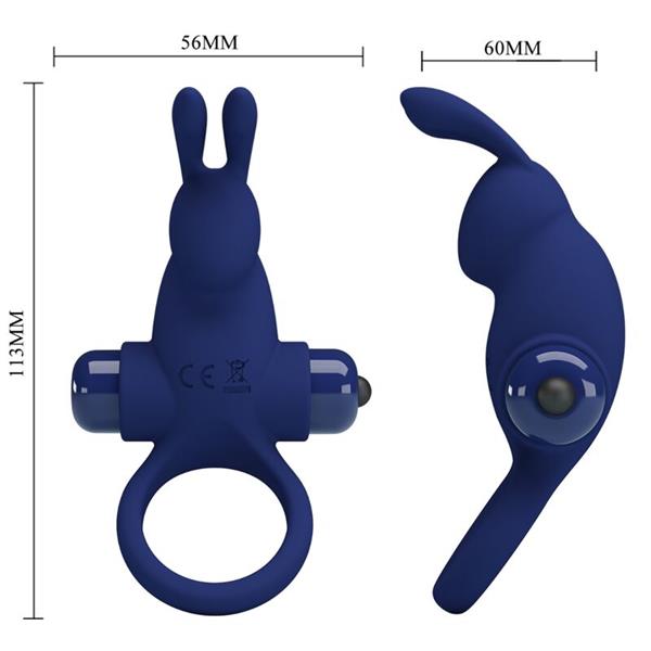 JIRO RABBIT RING WITH VIBRATION BLUE