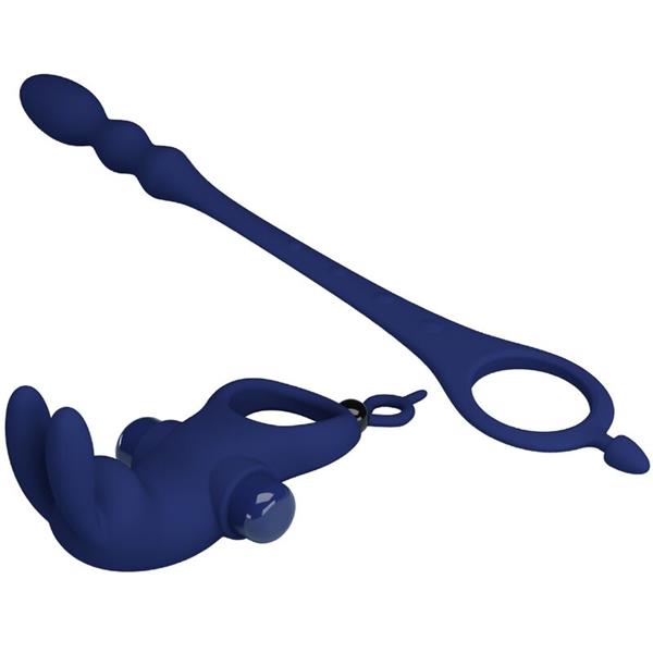AYAD RABBIT VIBRATOR RING WITH PLUG BLUE