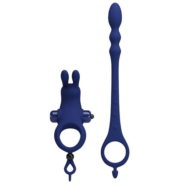 AYAD RABBIT VIBRATOR RING WITH PLUG BLUE
