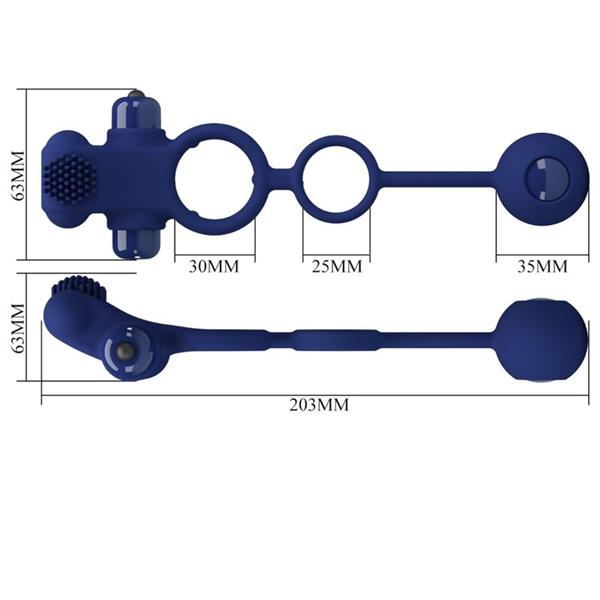 REMINGTON DOUBLE VIBRATING RING WITH PLUG BLUE