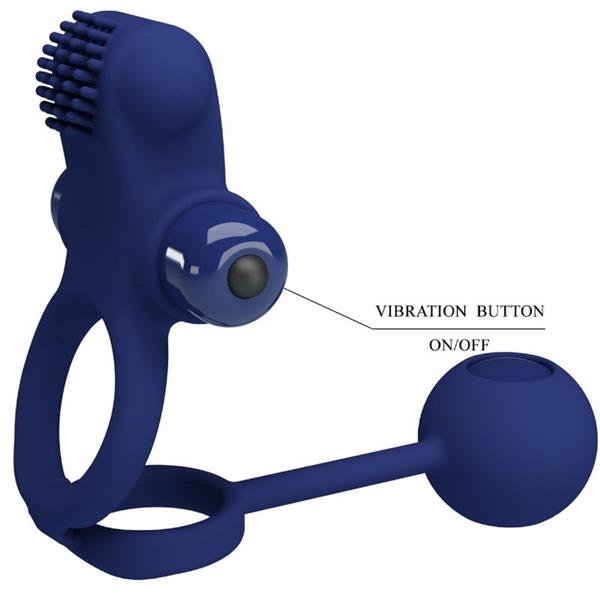 REMINGTON DOUBLE VIBRATING RING WITH PLUG BLUE