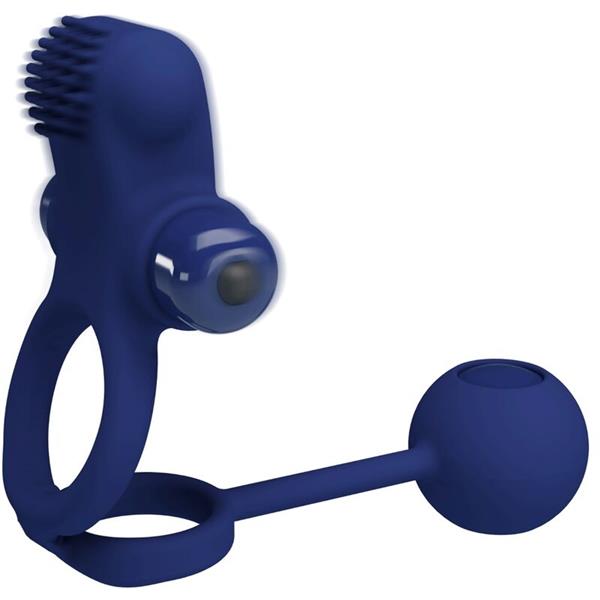 REMINGTON DOUBLE VIBRATING RING WITH PLUG BLUE