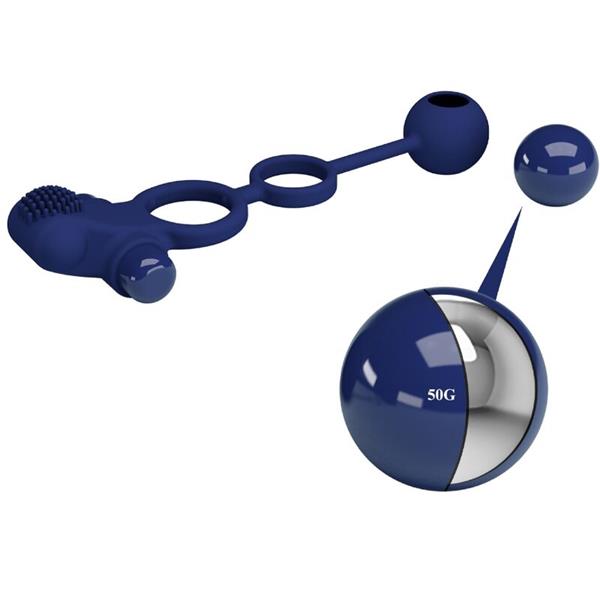 REMINGTON DOUBLE VIBRATING RING WITH PLUG BLUE