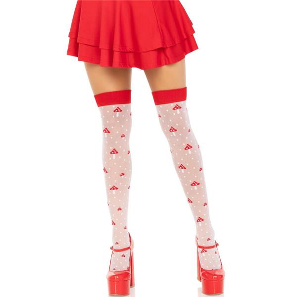 MUSHROOM HIGH SOCKS RED/WHITE