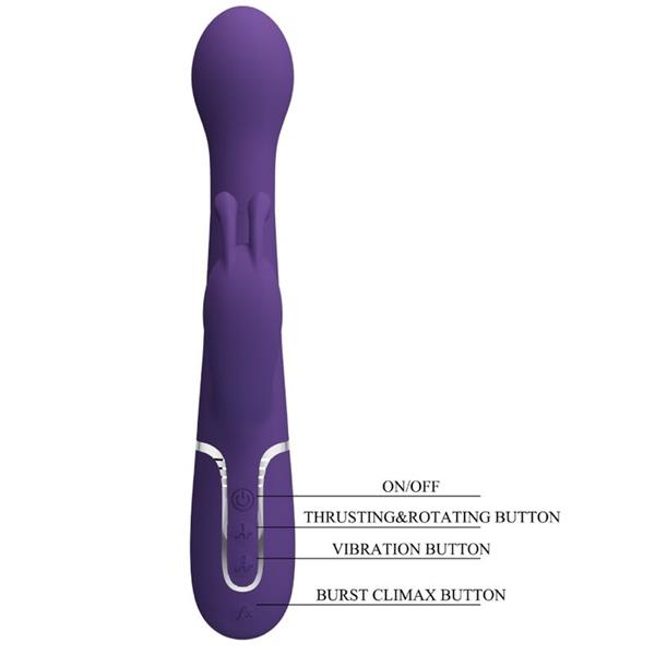 DEJON RABBIT VIBRATOR 3 U 1 MULTIFUNKCIJA LJUBIČASTA