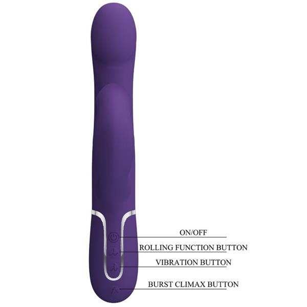 ZALIN RABBIT VIBRATOR PEARLS 4 IN 1 PURPLE