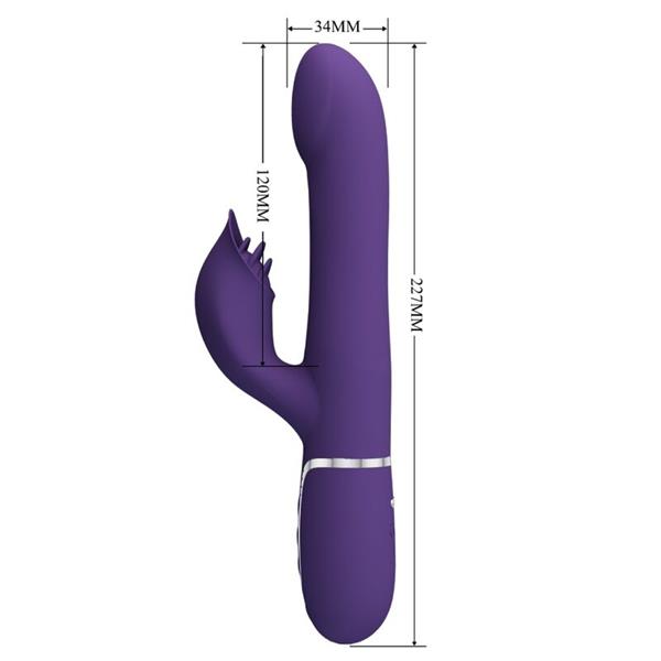 ZALIN RABBIT VIBRATOR PEARLS 4 IN 1 PURPLE