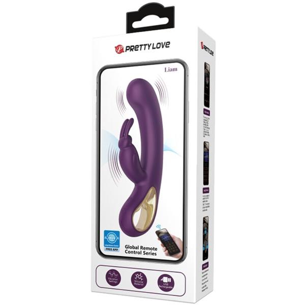 LIAM ZAJČEK VIBRATOR & G TOČKA STIMULATOR V PURPURNI BARVI