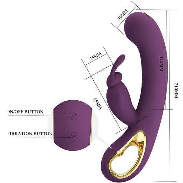 LIAM ZAJČEK VIBRATOR & G TOČKA STIMULATOR V PURPURNI BARVI