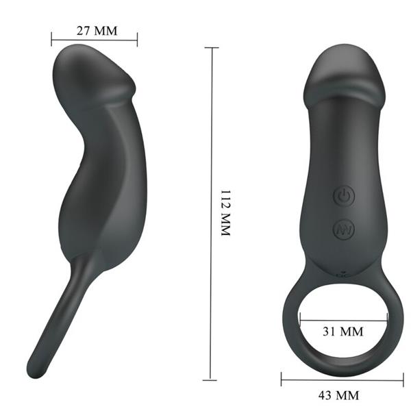 TRAE VIBRATING BLACK RING WITH STIMULATOR