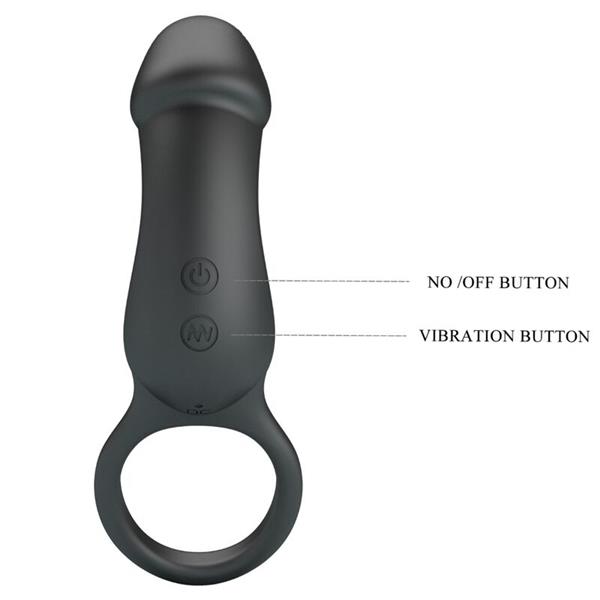 TRAE VIBRATING BLACK RING WITH STIMULATOR