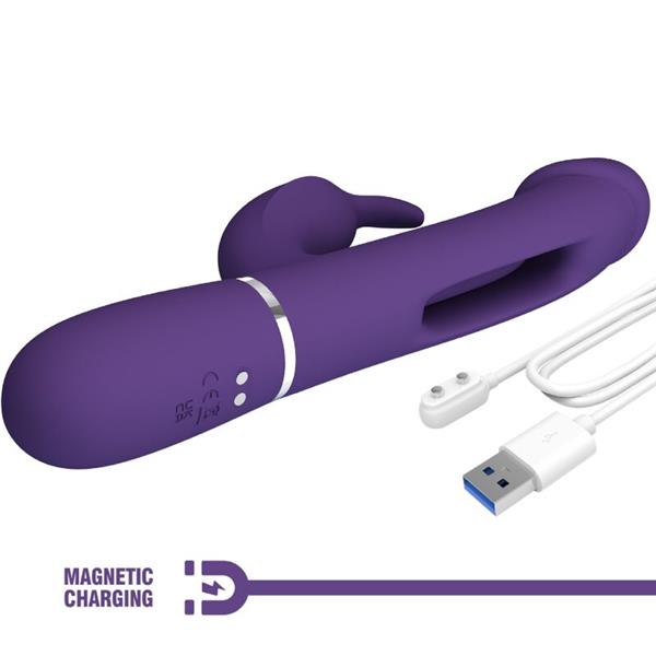 KAMPAS RABBIT 3 IN 1 MULTIFUNCTION VIBRATOR WITH TONGUE VIOLET