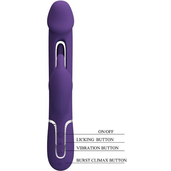 KAMPAS RABBIT 3 IN 1 MULTIFUNCTION VIBRATOR WITH TONGUE VIOLET