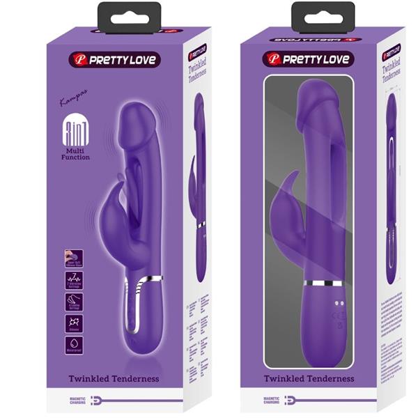 KAMPAS RABBIT 3 IN 1 MULTIFUNCTION VIBRATOR WITH TONGUE VIOLET